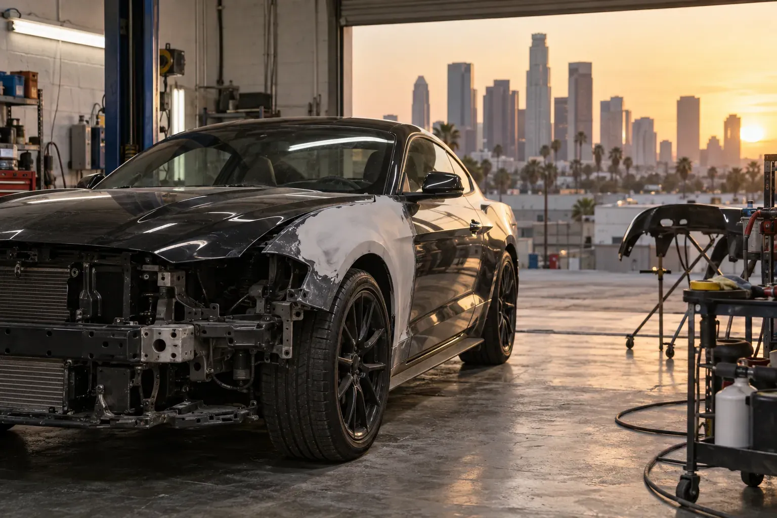 Collision Repair being performed at Certified Motor Sports LLC in Los Angeles, CA